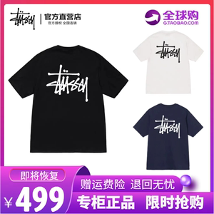 【官方正品】Stussy斯图西T恤24新款经典LOGO印花圆领短袖男女款