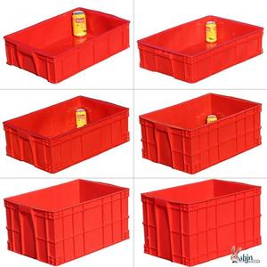 红色塑料周转箱长方形大号带盖收纳箱加厚工业储物盒不良品箱胶筐