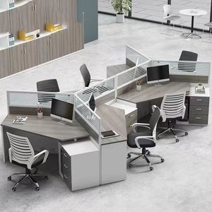 屏风隔断职员桌异型高级工位电脑桌简约现代财务办公家具桌椅组合