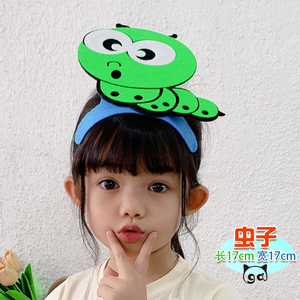 嘎喵毛毛虫头饰道具儿童舞台角色装扮演出小动物帽子卡通头套虫子