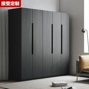 IKEA/宜家衣柜北欧复古黑色卧室家用大衣柜二三四们大衣橱组合储