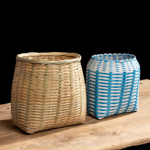 手工采茶篓 大号 竹篮子 背篓 的篓子 塑料编织收纳筐摘茶叶篓篓