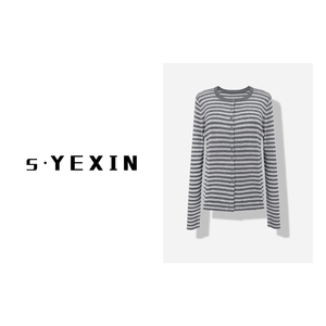 S·YEXIN【半糖微甜】羊毛条纹针织衫187M8818（M衣长：57cm）