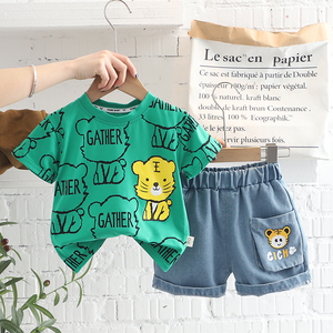 童装男童韩版夏装套装婴儿童1-3岁男宝宝夏天洋气小童帅气短袖两
