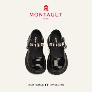 法国Montagut梦特娇女童皮鞋春秋百搭儿童单鞋软底小学生公主鞋子