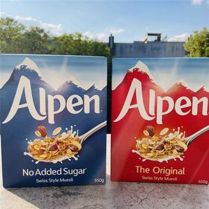 Alpen英国进口欧倍瑞士风味燕麦干果未加糖/原味早餐麦片550g