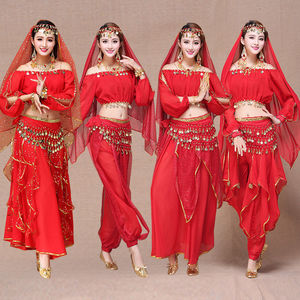 印度舞蹈服装肚皮舞长袖表演套装新款成人女埃及舞蹈练习演出服装