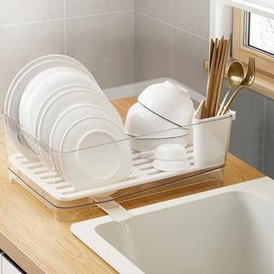 PET加厚沥水碗架厨房碗碟架可排水架塑料漏接水盘架滤水晾放碗筷