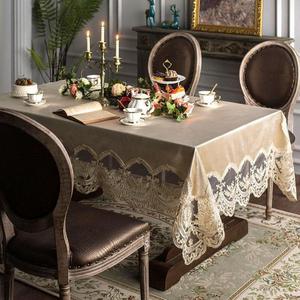 泰绣欧式蕾丝桌布长方形家用餐桌布艺ins茶几台布北欧餐桌椅子套