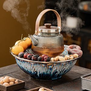 秦艺围炉煮茶全套家用煮茶器室内玻璃泡茶壶煮茶壶烤茶电陶炉套装