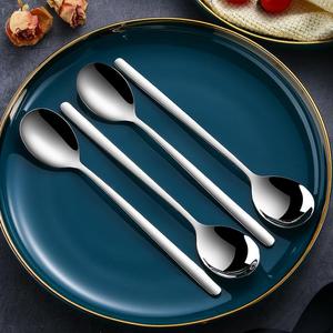 316不锈钢勺子叉子如意创意韩式汤勺家庭餐具长柄小勺子加厚