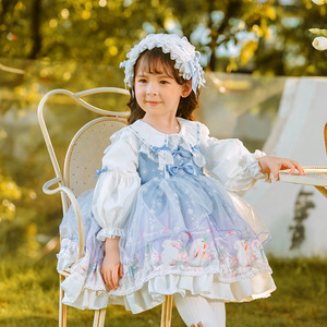生日裙子小女童洛丽塔宫廷风连衣裙公主裙蓬蓬高级感洋气套装拍照