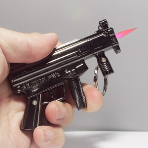 枪型充气打火机防风个性创意玩具造型金属便携红焰奇特点火器潮