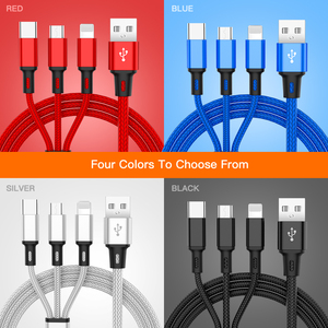 USB C Cable 3 in 1 Micro Type-C Data Charger Phone Charging Android