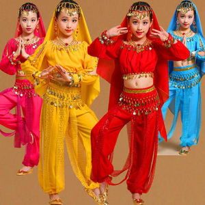 儿童舞蹈表演服装少儿女民族风新疆舞肚皮舞新款印度舞演出服套装
