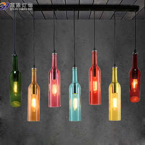 个性创意酒吧台酒瓶灯工业风复古餐厅咖啡厅服装店装饰LED吊灯具