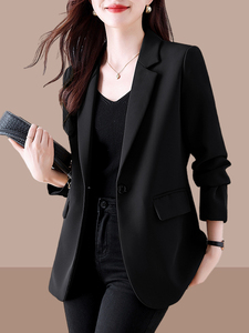 LILY西装外套女春季2024新款高级感小个子休闲修身黑色小西服上衣