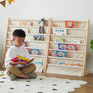 新疆包邮儿童书架绘本架实木落地置物架宝宝阅读角收纳架幼儿园图