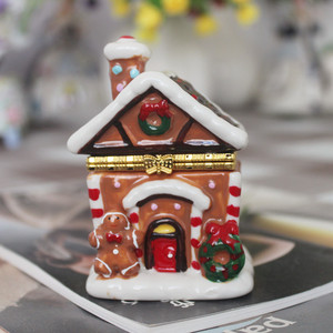 复古圣诞树陶瓷首饰盒小巧可爱装饰摆件高档精致手饰品戒指收纳盒