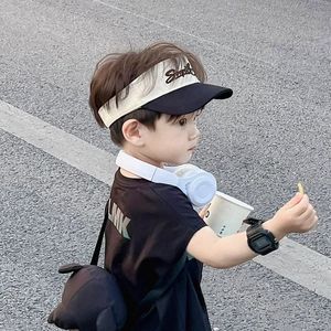 新中式韩版儿童防晒帽小童空顶鸭舌帽男女童夏季薄款宝宝遮阳帽太