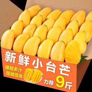 海南小台芒果新鲜10斤当季热带水果现摘台农芒甜大芒果特产整箱3