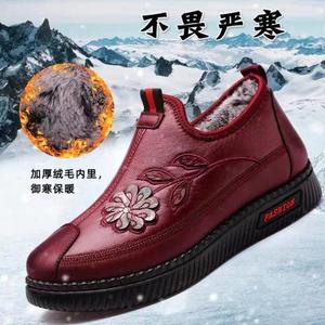 聚氨酯款加绒软底雪地冬季女靴妈妈北京新款棉鞋鞋棉鞋防滑老冬季