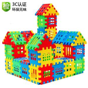新疆西藏包邮积木拼装玩具益智拼插大颗粒儿童智力方块塑料房子3