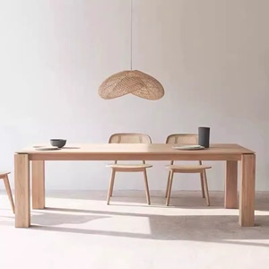 北欧实木极简书桌现代长桌设计师创意洽谈桌原木色餐桌时尚办公桌
