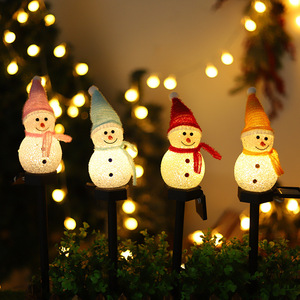 圣诞节LED彩灯闪灯太阳能地插雪人户外草坪装饰灯阳台场景布置