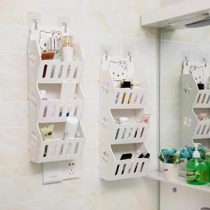 杂物洗手间粘墙承重放置架洗脸盆台上收纳置物架卫生间小型壁!】
