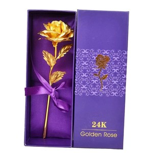 金玫瑰花 24K金箔玫瑰送女朋友老婆生日礼物璀璨花送闺蜜结婚礼。