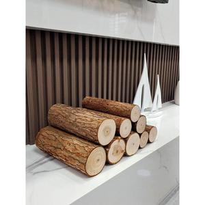 壁炉装饰木头摆件圆木桩原木小木桩实木树桩木材木柴天然杉木木头