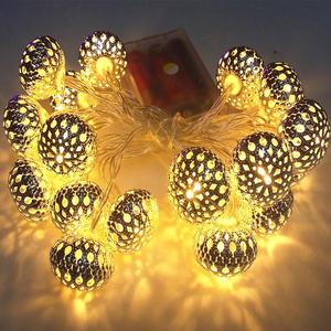 欧式创意投影金属圆球LED彩灯星星闪灯婚庆房间窗帘灯圣诞装饰灯3