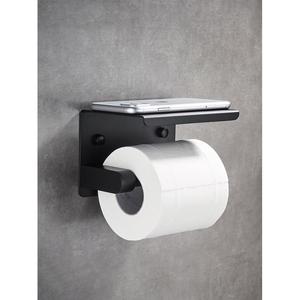 北欧卷纸架卫生间不锈钢手纸置物架黑色手纸盒架厕所纸巾架免打孔