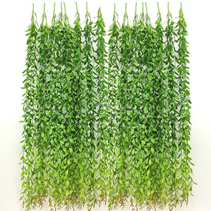 仿真绿叶装饰藤条壁挂柳条婚庆绿植植物墙配材杨柳藤垂柳柳叶