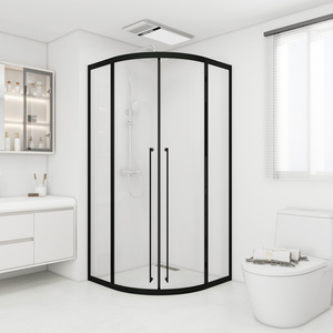 网红极窄弧形淋浴房淋浴隔断干湿分离浴室玻璃门浴屏卫生间洗澡房
