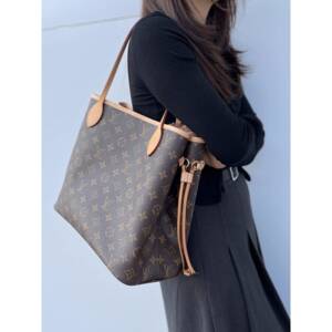 lv女包新款 neverfull 中号 路易威登 妈咪包购物袋 lv官方旗舰店