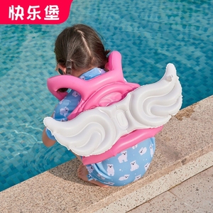 新款儿童游泳圈天使背心翅膀网红充气2-8岁宝宝救生衣浮力衣水袖