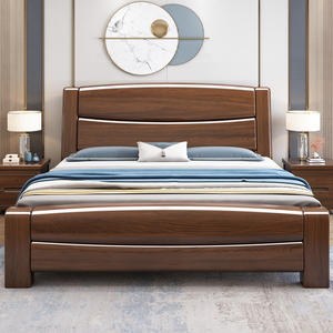 曲美家具全实木床1.8家用主卧加厚大床现代简约1.5储物床新款大床