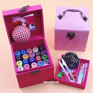 家用针线盒套装韩国婚庆便携针线百宝箱缝补工具收纳盒实用针线包