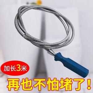 新型管道疏通器蹲便器手摇下水道神器可弯曲钢丝软簧马桶堵了堵塞