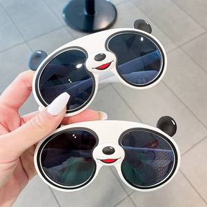 宝宝偏光太阳镜可爱熊猫儿童墨镜男女童防紫外线小孩硅胶遮阳眼镜