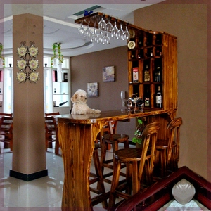 家用吧台桌 实木隔断酒柜 客厅吧台吧台吧椅组合简约现代门厅吧台