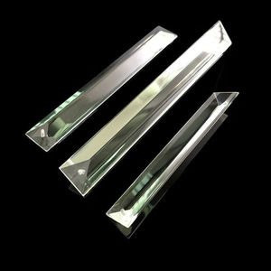 水晶灯配件水晶长条三角条长条玻璃条吊坠长款透明条形22*6m单孔5