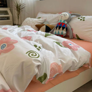 磨毛四件套床单被套被罩床笠床上用品学生宿舍被子水洗棉安娜15米