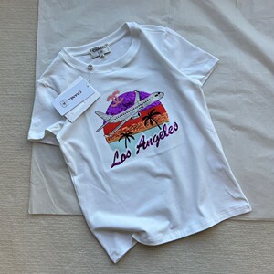 chanel/香奈儿24夏季新款字母logo图案刺绣白色纯棉百搭短袖t恤女