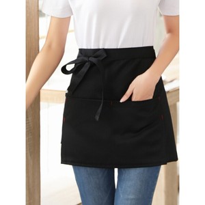 服务员男女半身短款黑色小围裙韩版咖啡西餐厅火锅奶茶店酒吧饭店