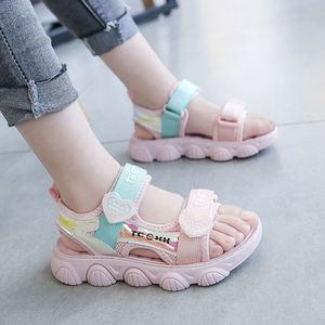 巴拉巴柆女童凉鞋夏季新款儿童休闲运动凉鞋织带网布韩版小女孩中