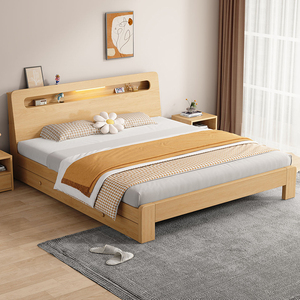 实床1.8米双人床现代简卧室出木房用小户型1.2m约1RBT.5租单人床