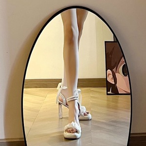 三福高跟鞋女2024年夏季新款气质珍珠法式粗跟凉鞋女仙女风凉女鞋